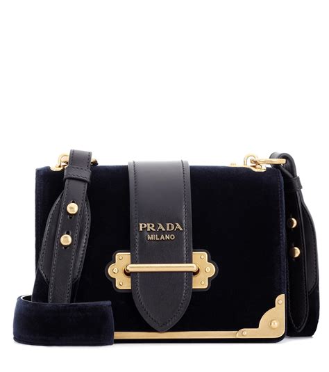 prada velvet bag blue